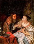 MIERIS, Frans van, the Elder Carousing Couple oil on canvas
